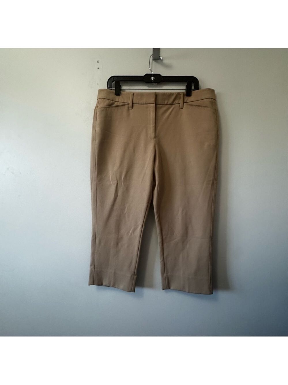 White House Black Market Tan Straight Crop Pants